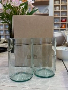 Набор стаканов из винных бутылок «Дуо 12», 2 шт., прозрачный, 350 мл