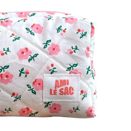 Косметичка ручной работы АМИ (Ami lé sac) «Moyen», розовые цветочки, фото 2.