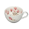 Чашка для чая ручной работы Мадам де Тюль с фигуркой внутри Котики в цветах, фарфор, 250 мл, превью фото 1