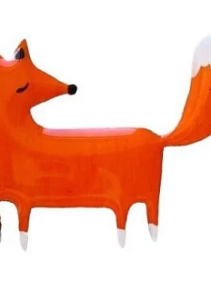 Брошь ручной работы «Лисица», оранжевая, дерево