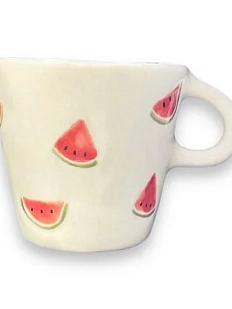 Чашка для чая ручной работы Дольки арбуза, керамика, 250 мл