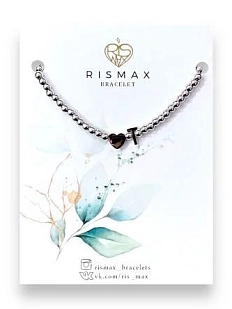 Браслет ручной работы с буквой T и сердцем, нержавеющая сталь