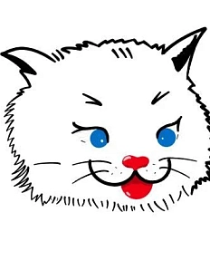 3D Стикер на телефон Pablo Radini «Довольный белый кот», объёмный