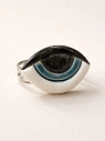 Кольцо ручной работы КерамЕлКа «Глаз зеленый», керамика, превью фото 1