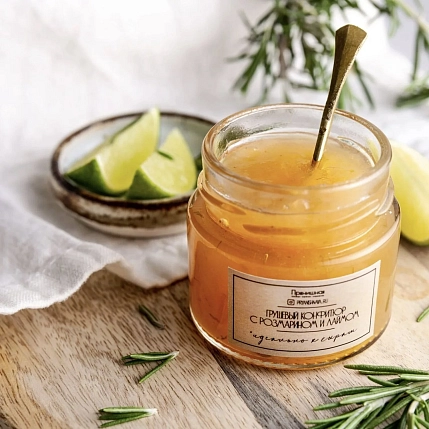 Грушевый конфитюр с розмарином и лаймом, 100 г, фото 5.