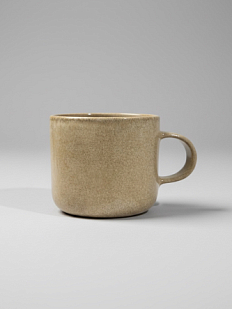 Кружка ручной работы, бежевая, керамика, 350 мл