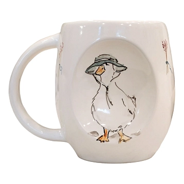 Кружка ручной работы НАДО ЖЕ Гусь в шляпке, керамика, 300 мл, фото 1.