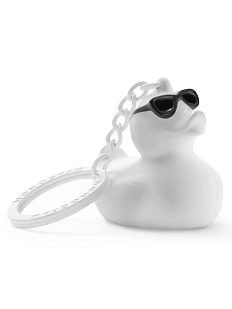 Брелок уточка в очках белая