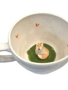 Кружка ручной работы с фигуркой «Ты моя курочка», керамика, 350 мл