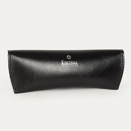 Футляр для очков Kokosina bags, натуральная кожа, чёрный, фото 5.