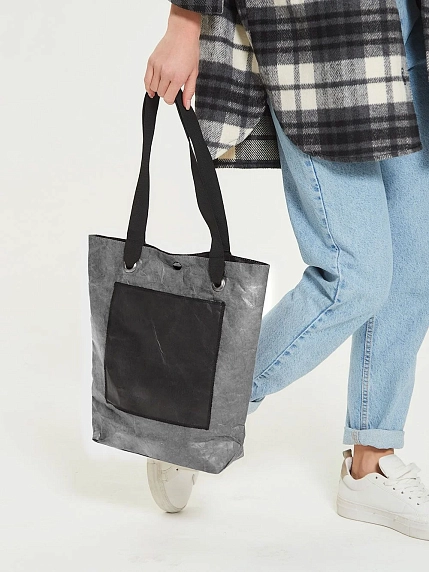 Сумка Ranzel Bags «Monty Gray», тайвек, серая, фото 3.