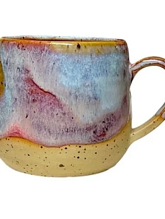 Кружка капелька ручной работы «Закатные переливы», фиолетовая, керамика, 200 мл