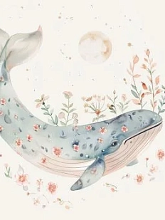 Обложка на студенческий билет DARI DARI «Цветочный кит», экокожа