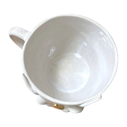 Кружка ручной работы Синица керамика «Кот», белая, 300 мл, фото 3.