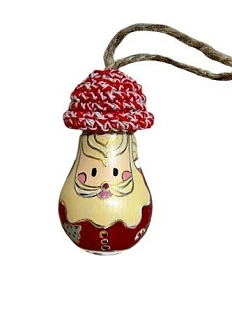Ёлочная игрушка из лампочки «Дед Мороз», ручная роспись, красная, 8,5 см