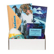 Подарочный набор с книгой «Собаки. Письма на заметку», бомбочкой для ванны и шоколадом