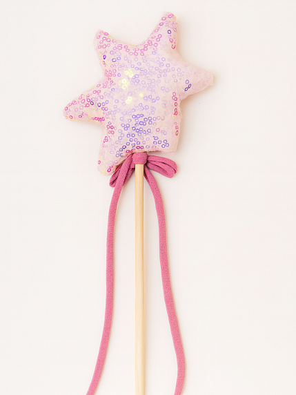 Волшебная палочка «Блистай», нежно-розовая с пайетками, фото 1.