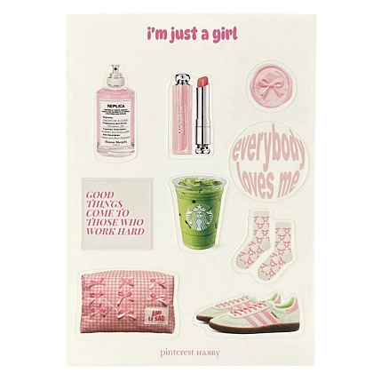 Стикерпак АМИ (Ami lé sac) «I'm just a girl», А6, фото 1.