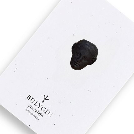 Брошь ручной работы Bulygin «Венера», чёрная, фарфор, фото 1.