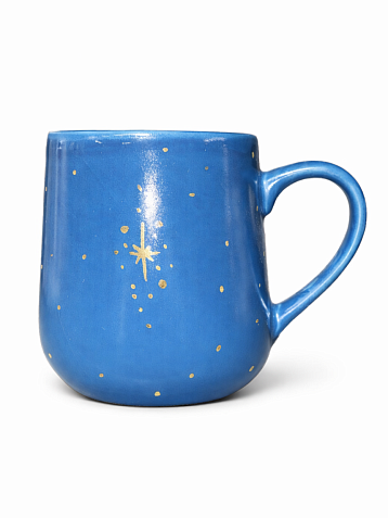 Кружка ручной работы NF ceramics «Когда мне грустно, я колдую», синяя, керамика, 600 мл, фото 5.