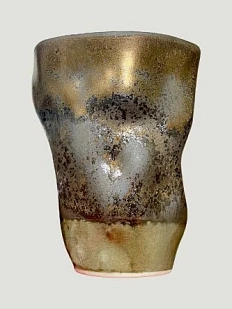 Стакан ручной работы «Красота», золотистая рустика металлик, керамика, 400 мл