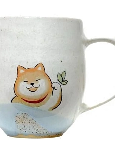 Кружка ручной работы Керемет «Сиба-ину с бабочкой», керамика, 400 мл