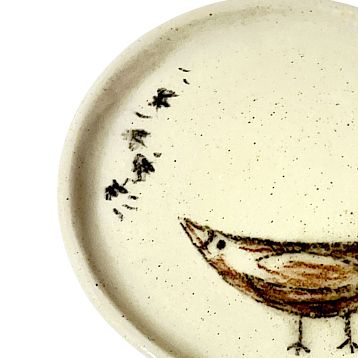 Тарелка ручной работы «Птичка», керамика, 9 см, фото 3.