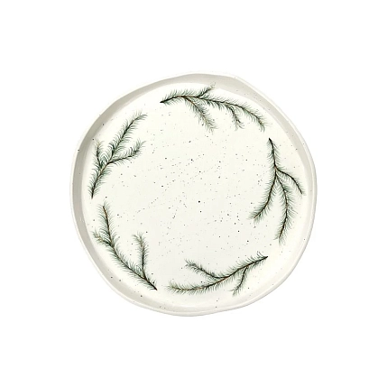 Блюдо ручной работы Верба керамика «Еловые ветки», керамика, 28 см, фото 1.