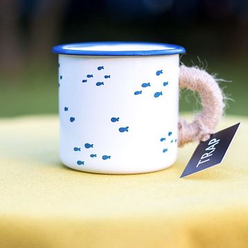 Эмалированная кружка «Sea is calling», белая, 400 мл, фото 2.