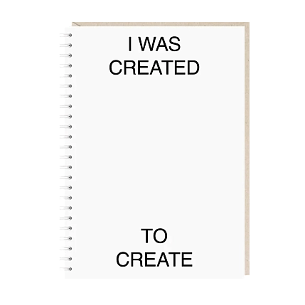 Блокнот Mitrozhe «I was created to create», А5, 50 листов, белый, фото 1.