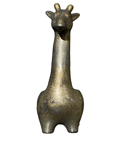 Статуэтка ручной работы, Жираф, бронзовая, керамика