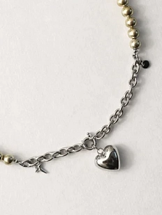 Цепь Мигетт «Сердце» с гематитом и подвеской