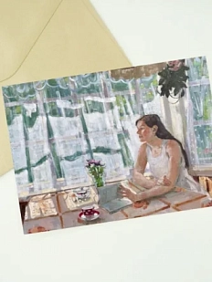 Открытка Зоя Абросимова «Завтрак. Автопортрет», А6