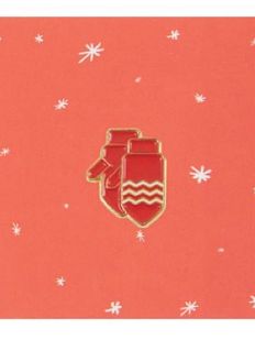 Металлический значок «Красные варежки»