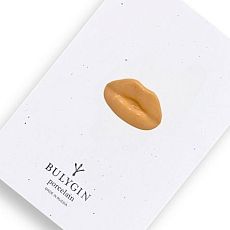 Брошь ручной работы Bulygin «Губы», оранжевая, фарфор