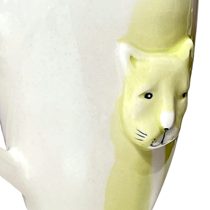 Кружка ручной работы Мария Гордеева с фигуркой «Кот», керамика, с разводами, 350 мл, фото 2.