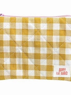 Мини-кошелёк ручной работы АМИ (Ami lé sac), жёлтая клетка