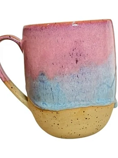 Кружка ручной работы «Рассвет», розовая, керамика, 600 мл