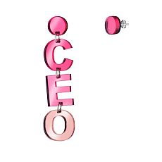 Серьги «CEO», оргстекло, переработанный пластик