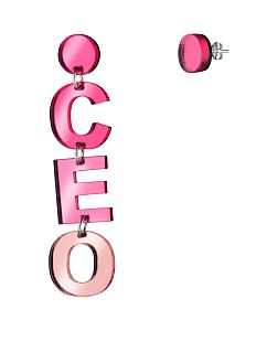 Серьги «CEO», оргстекло, переработанный пластик