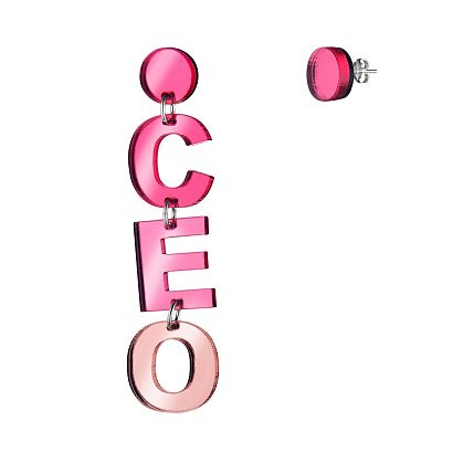 Серьги «CEO», оргстекло, переработанный пластик, фото 1.