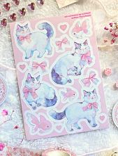 Стикерпак «Котики в бантиках», А6