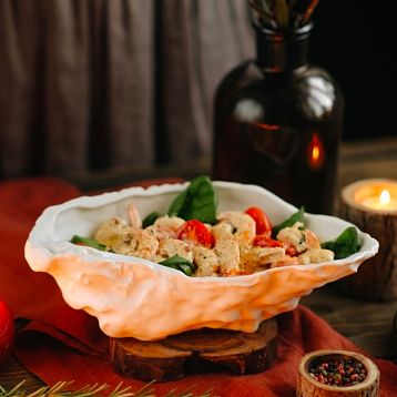 Глубокая тарелка устрица ручной работы VELES «Звезда Элендиля», фарфор, 680 мл, фото 2.