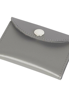 Cкладной кошелек-визитница ручной работы, Kokosina bags, натуральная кожа, тёмно-серый