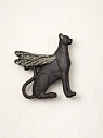Брошь ручной работы Фарфор Булыгина «Гепард», чёрно-серебристая, превью фото 2