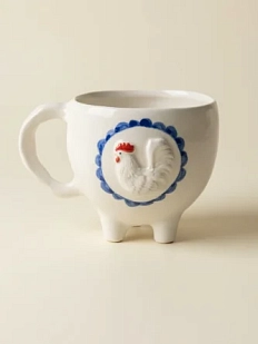 Кружка ручной работы на ножках Быкова керамика «Курочка», керамика, 200 мл