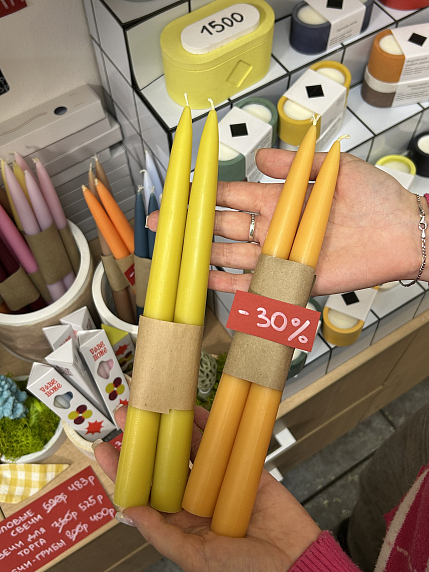 Набор свечей ручной работы «Апельсин», 2шт, фото 1.