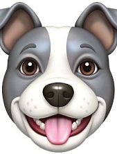 3D Стикер на телефон с собакой, амстафф, объёмный