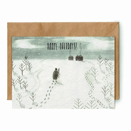 Открытка ЙЕТТИ «Happy Holidays!», А6, фото 1.