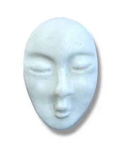Брошь ручной работы КерамЕлКа «Лицо большое», белая, матовая, фарфор